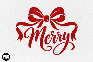 Merry Christmas Bow PNG