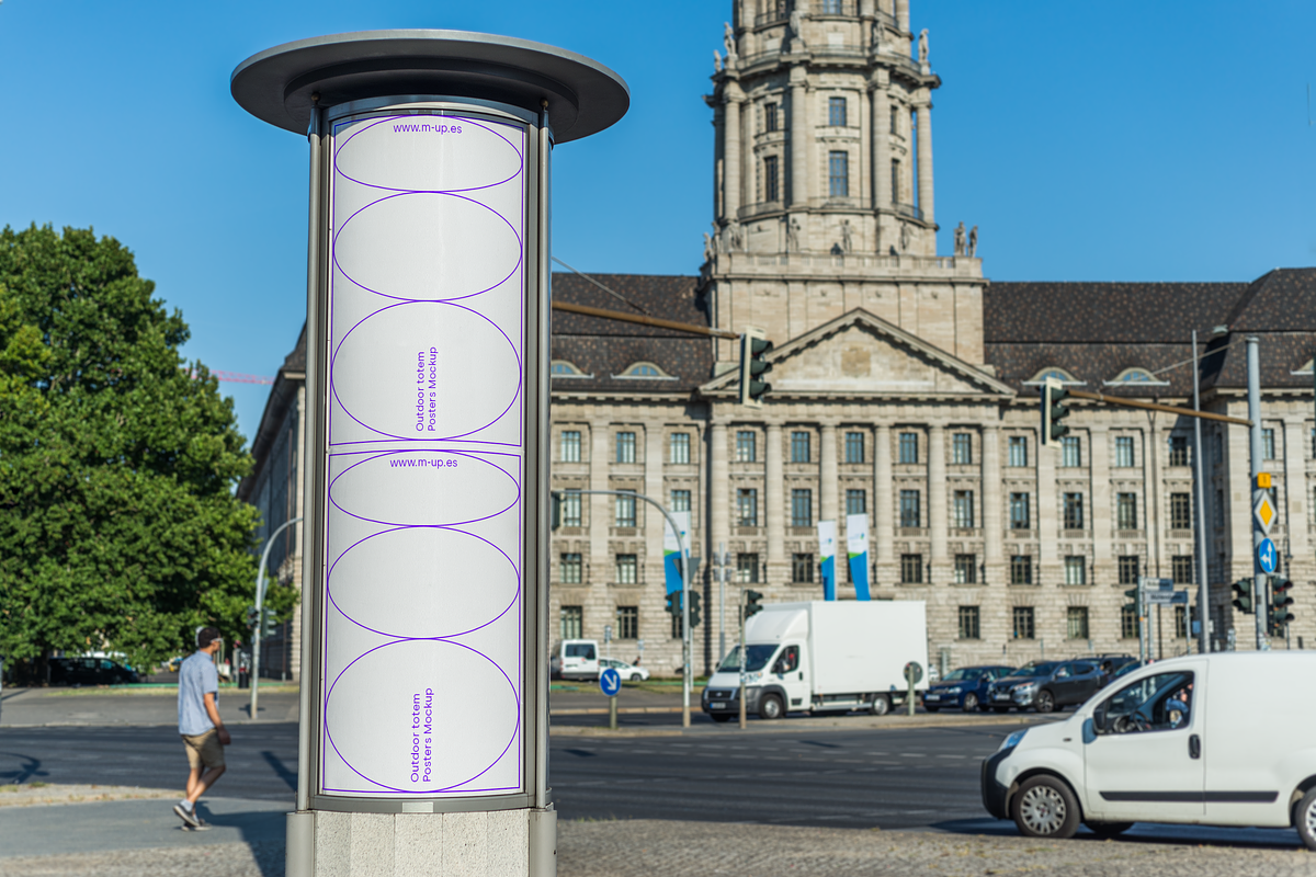 Berlin Outdoor Totem Posters Mockup, an Advertising Mockup by M-up (Photo 2 of 2)