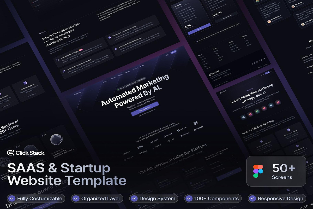 Click Stack - SaaS Web Templates, an UI Kit Template by Lumina_ui_ux202 (Photo 1 of 7)
