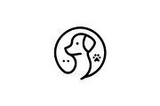 Dog head circle emblem vector logo, a Branding & Logo Template by Vectorium Studio (Thumbnail 1 of 2)