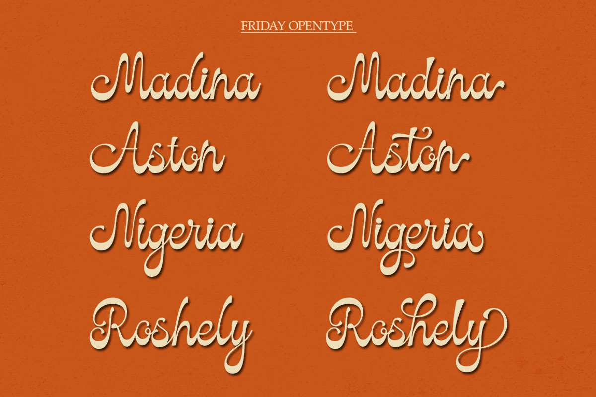 Friday Vintage, a Script Font by StudioRhd (Photo 3 of 10)
