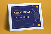 Blue Yellow Art Deco Certificate, a Print Template by graphicook (Thumbnail 2 of 4)