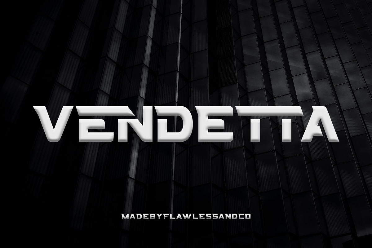 Vendetta - Sport Display Font, a Serif Font by Flawless And Co (Photo 1 of 10)