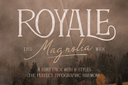 Royale Magnolia Romantic Vintage Duo, a Script Font by Tyasify (Thumbnail 1 of 15)