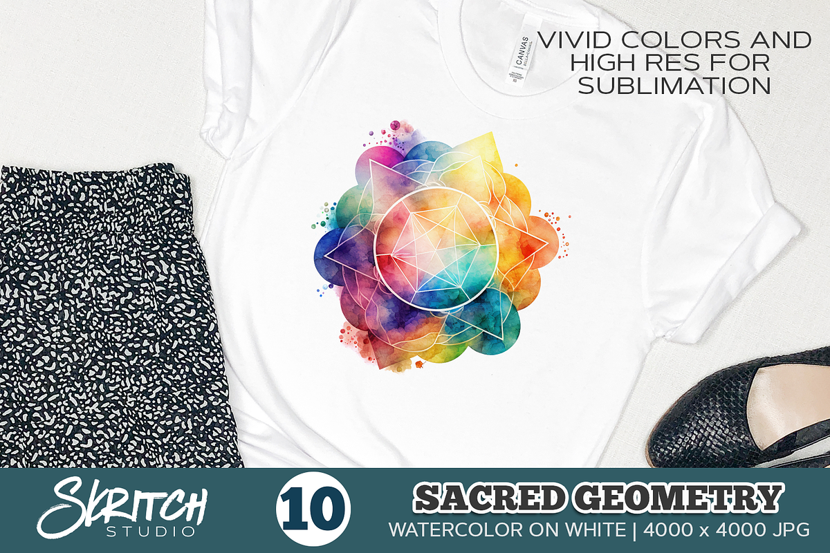 Watercolor Sacred Geometry, a Decorative Illustration by Skritch Studio (Photo 2 of 4)