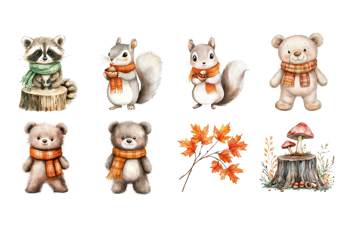 Fall Animal Clipart, a Seasonal Illustration by CitraGraphics (Photo 4 of 4)