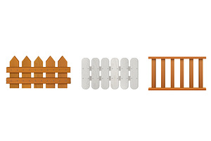 Realistic wooden fence with picket, an Object Illustration by art PVP - market