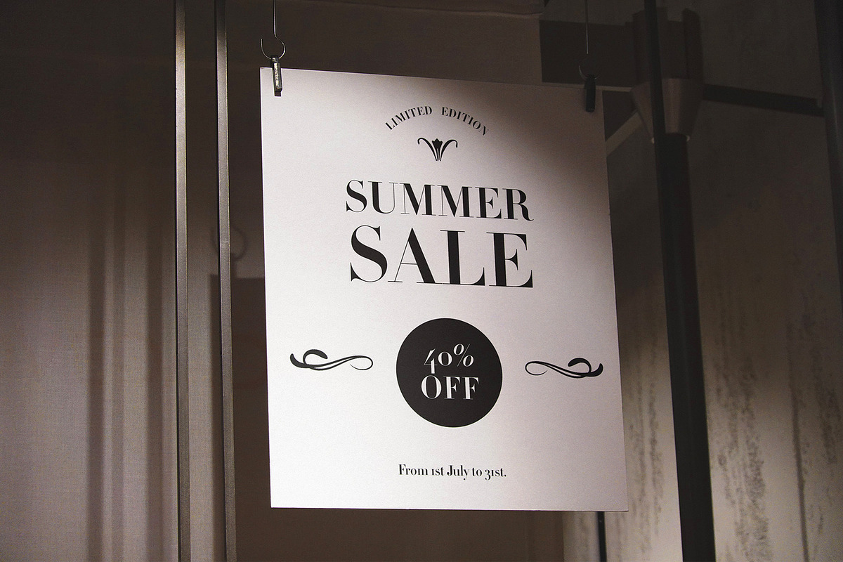 Hanging Flyer Sale Store Mockup, an Advertising Mockup by Asylab (Photo 4 of 5)