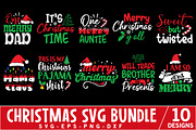 Christmas SVG Bundle, Xmas Shirt, an Object Graphic by FunnySVGCrafts (Thumbnail 1 of 11)