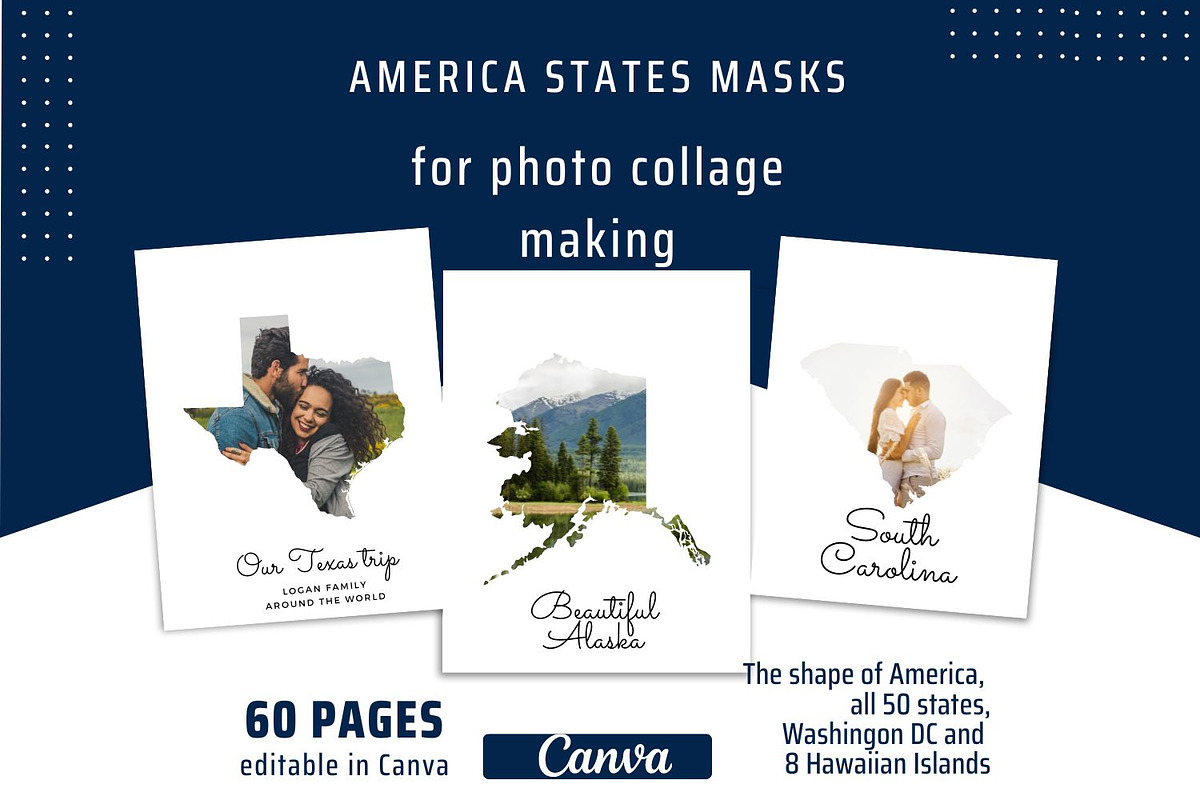 America States Masks for Canva, a Design Template by DigitalDesignsLaura (Photo 1 of 3)