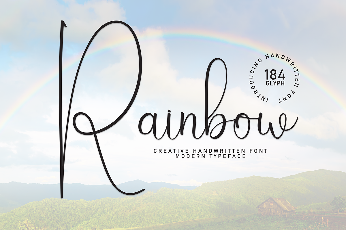 Rainbow | Script Font, a Handwritten Font by Scratchones (Photo 1 of 8)