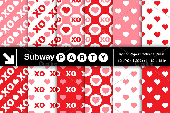 Valentine Red Hearts & XO Papers preview 2