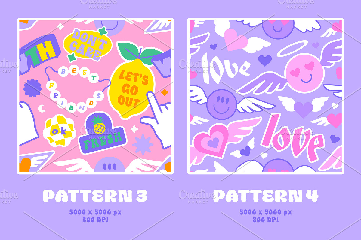 Y2K Label Set: Graphics & Patterns, an Illustration by Dedraw Studio (Photo 4 of 11)
