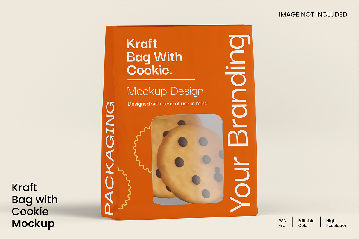 Kraft Bag with Cookie Mockup, a Packaging Mockup by Unerispace