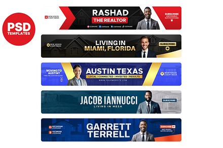 Realtor YouTube banner Bundle pack