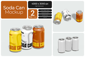 Soda Can Mockup, a Cups & Container Mockup by Bartama Graphic