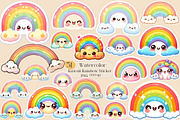 Kawaii Rainbow Stickers PNG, an Illustration by Creative Art (Thumbnail 1 of 9)