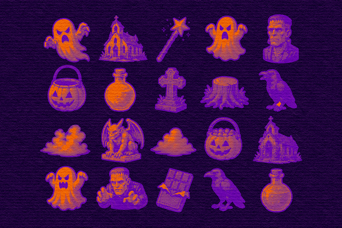Halloween Vintage Engraving Vol.02, an Object Graphic by Alara Studio (Photo 2 of 6)