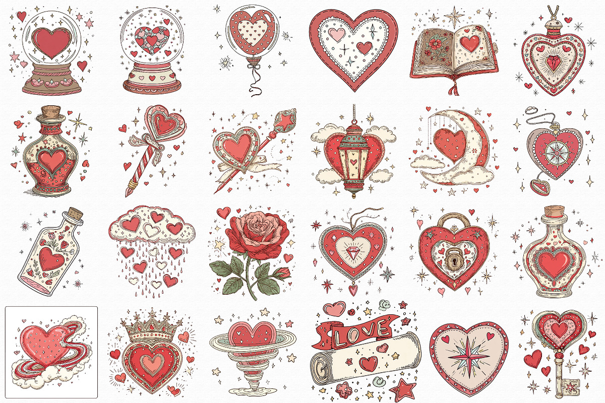 Whimsical Valentine Magic Clipart, an Illustration by Libby Wishes (Photo 5 of 5)