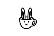 Cute Bunny Coffee Cup Vector Bundle, an Illustration by Designs_River (Thumbnail 43 of 49)