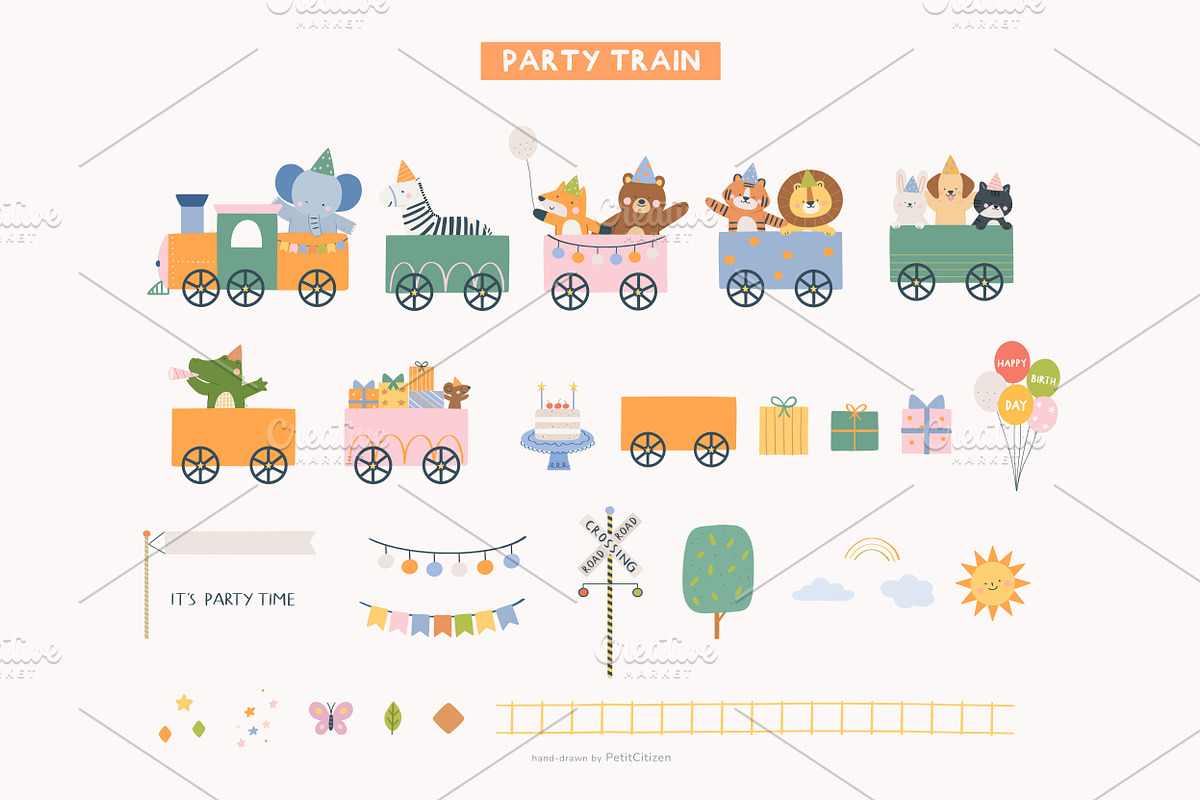 Wild Party Animal Clipart Bundle, an Animal Illustration by Petit Citizen Design (Photo 4 of 9)