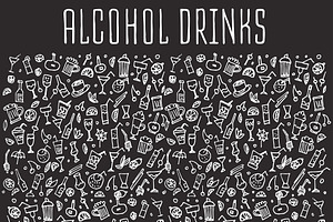 Cocktails & Drinks Hand Drawn Icons