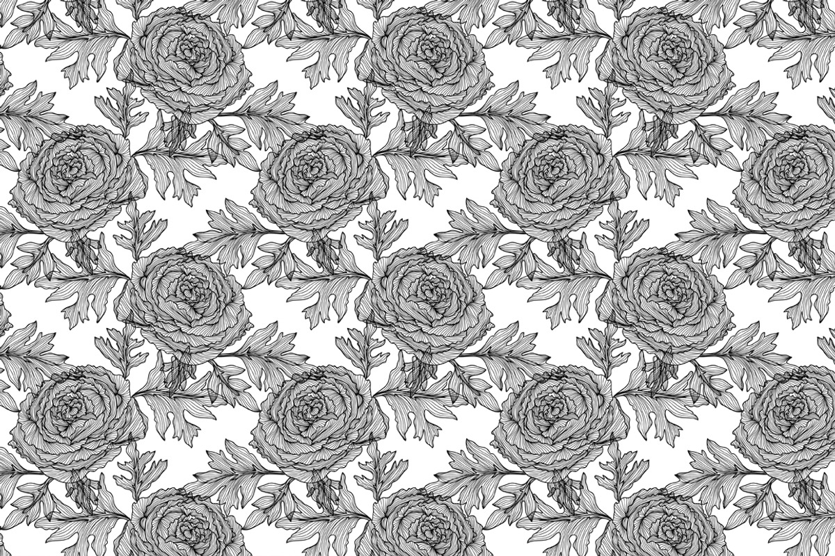 Black and White Floral Patterns (3) preview 4