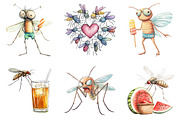 Summer Mosquitoes Clipart, an Illustration by Watercolor design (Thumbnail 3 of 5)