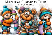 Whimsical Christmas Teddy Clipart, an Illustration by Craft Nest (Thumbnail 1 of 8)