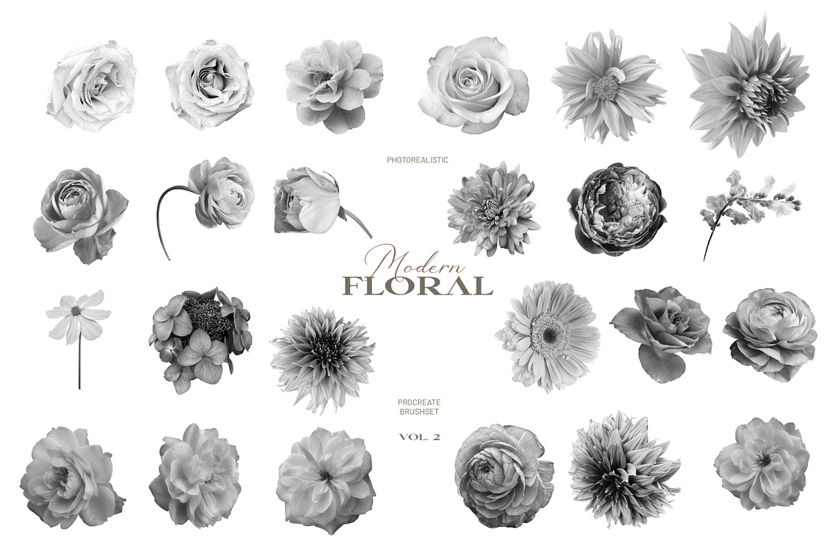 Modern Floral Procreate Brushes V2, a Brush Add-On by Eclectic Anthology (Photo 8 of 11)