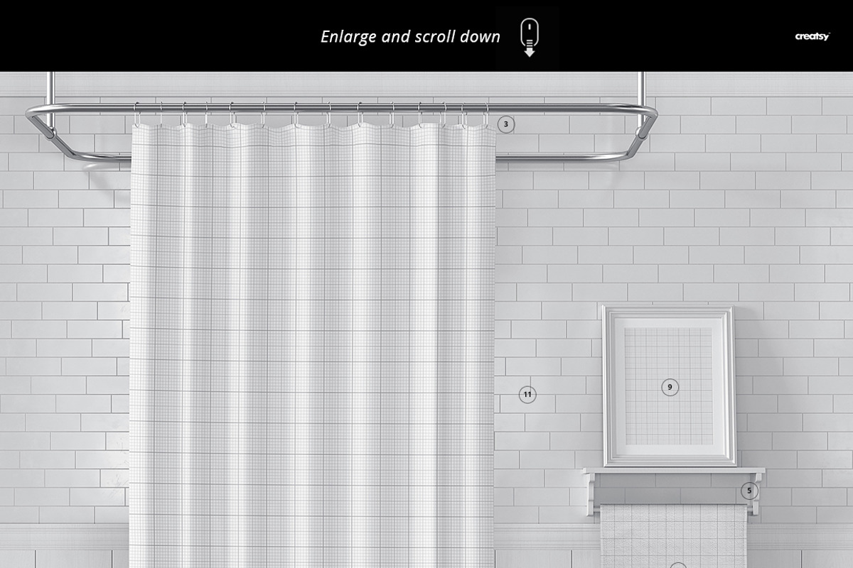 Bathroom Scene v.1 Mockup, a Household Mockup by creatsy2 (Photo 2 of 3)