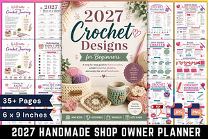 2027 Crochet Designs for Beginners, a Stationery Template by Designmela01