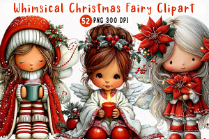 Whimsical Christmas Fairy Clipart