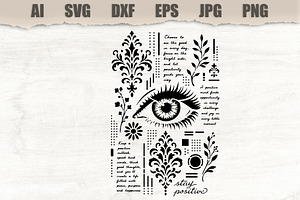 Stencil Eye Floral