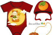 Mid-Autumn Festival Girl Clipart, a Graphic by Bear and Bean Studio (Thumbnail 2 of 5)