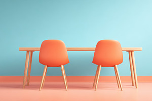 Modern conference room with table and chairs, a Business Photo by AlyaAnd