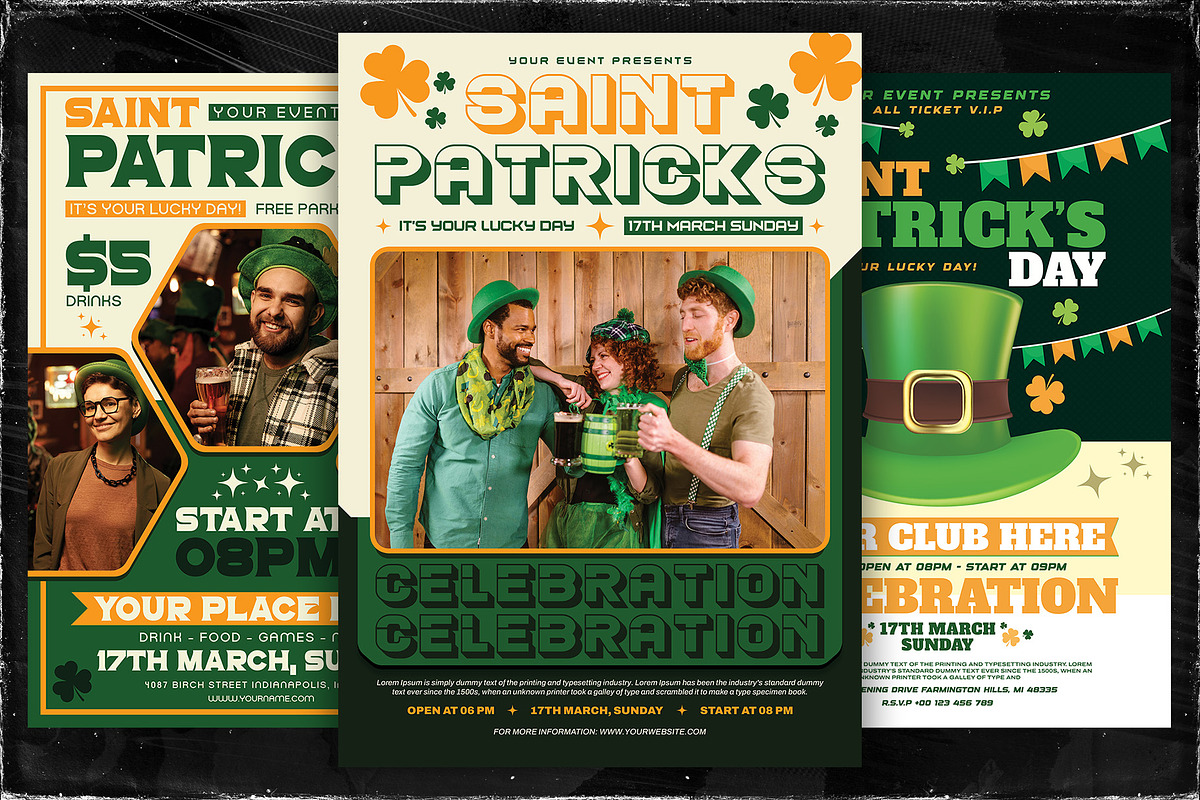 3 Saint Patrick's Day A4 Flyer, a Flyer Template by OnurDemircan (Photo 2 of 3)