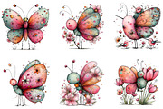 Whimsical Spring Butterfly Clipart, an Illustration by CraftArtStudio (Thumbnail 2 of 6)