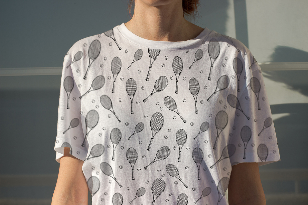 Tennis. Sketch and patterns, a Sport Illustration by Canatic (Photo 6 of 7)