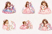 Princess and Unicorn Watercolor, a Seasonal Illustration by CreationArt (Thumbnail 3 of 8)