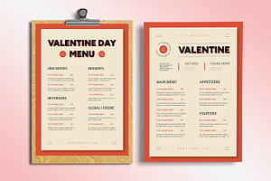 Valentines Day Menu, a Stationery Template by MightyDesign
