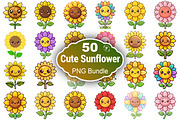 Cute Sunflower Png, an Object Illustration by Forhadx5 (Thumbnail 1 of 6)