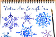 Snowflakes in Watercolor, an Illustration by Sunny Design (Thumbnail 1 of 3)