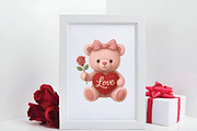 Crochet Yarn Valentine Teddy Bear Pn, an Illustration by DreamPrint404 (Thumbnail 3 of 8)