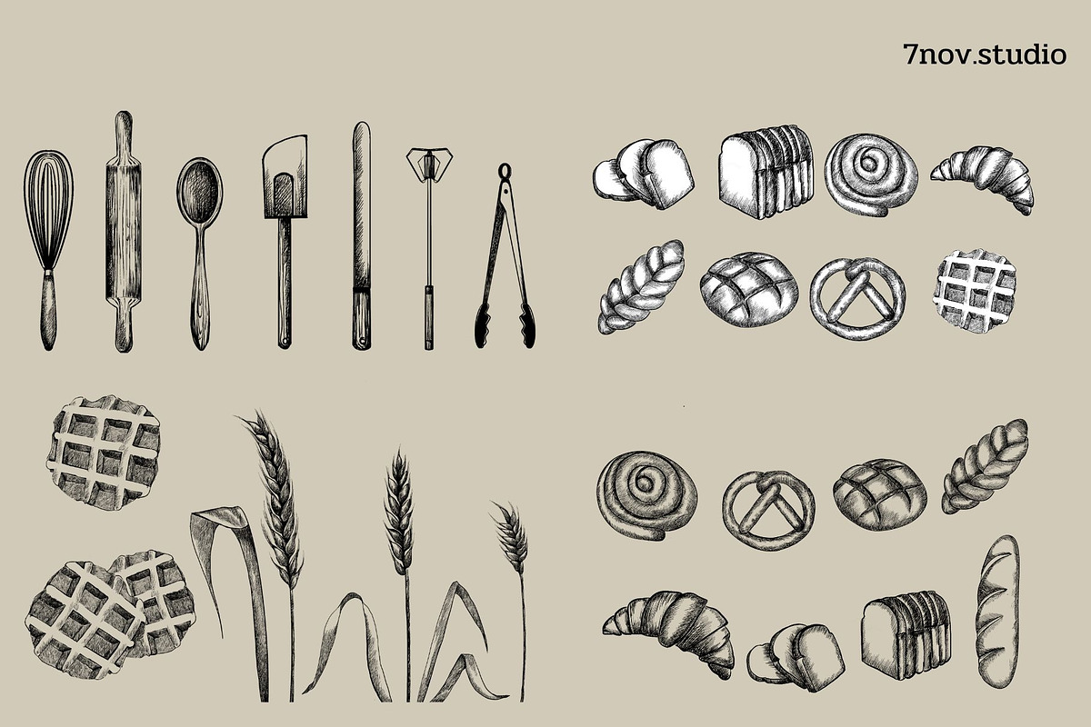 Bakery Line Art, an Illustration by 7nov.studio (Photo 5 of 5)