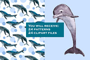 Sea Animals Clipart & Patterns, a Pattern Graphic by Lagmar Design (Thumbnail 2 of 12)