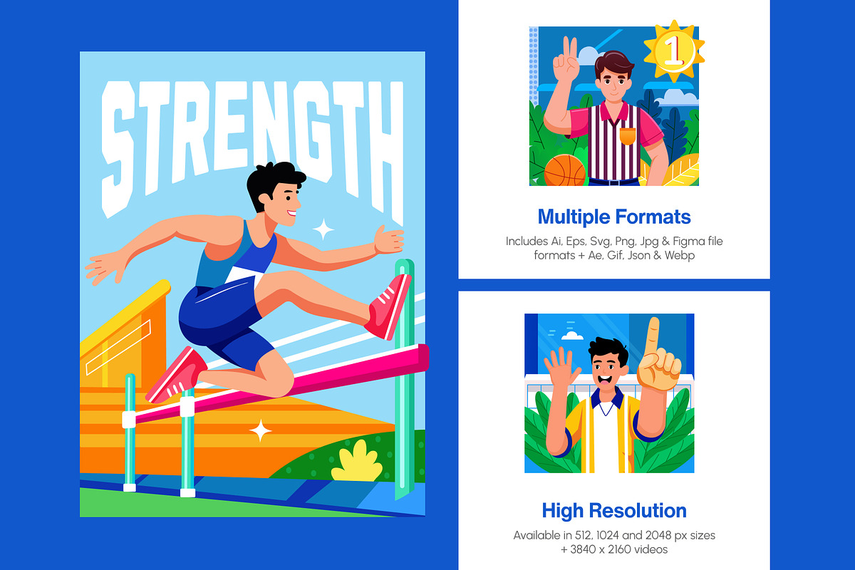 Bundle of Sports and Athletics Pack, a Sport Illustration by Creative Stall (Photo 2 of 10)