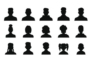 Avatar silhouettes, profiles, a Person Illustration by Vector Tradition
