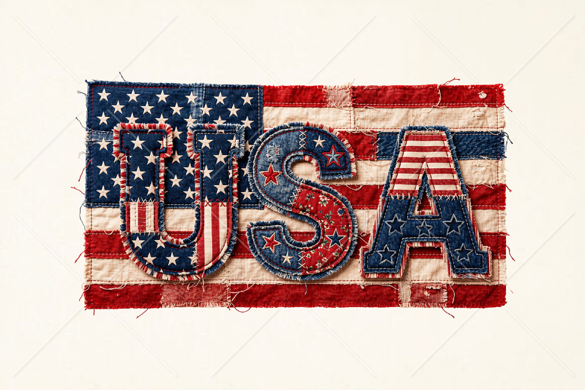 Patchwork USA Flag Png, a Seasonal Illustration by Canvas Craft (Photo 1 of 6)