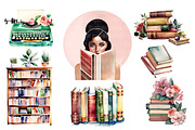 Books clipart, Booklover PNG, an Illustration by Illustrator Space (Thumbnail 4 of 9)